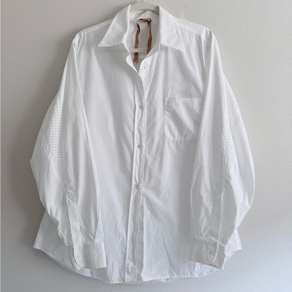N° 21‎ white cotton collared button down shirt women’s Sz 46/10 classic luxury
